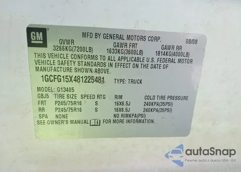 2008 Chevrolet Express Work Van from USA, damaged, VIN 1GCFG15X481225481